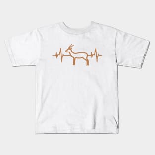 Gazelle Wild animal Horn carrier Heartbeat ECG Kids T-Shirt